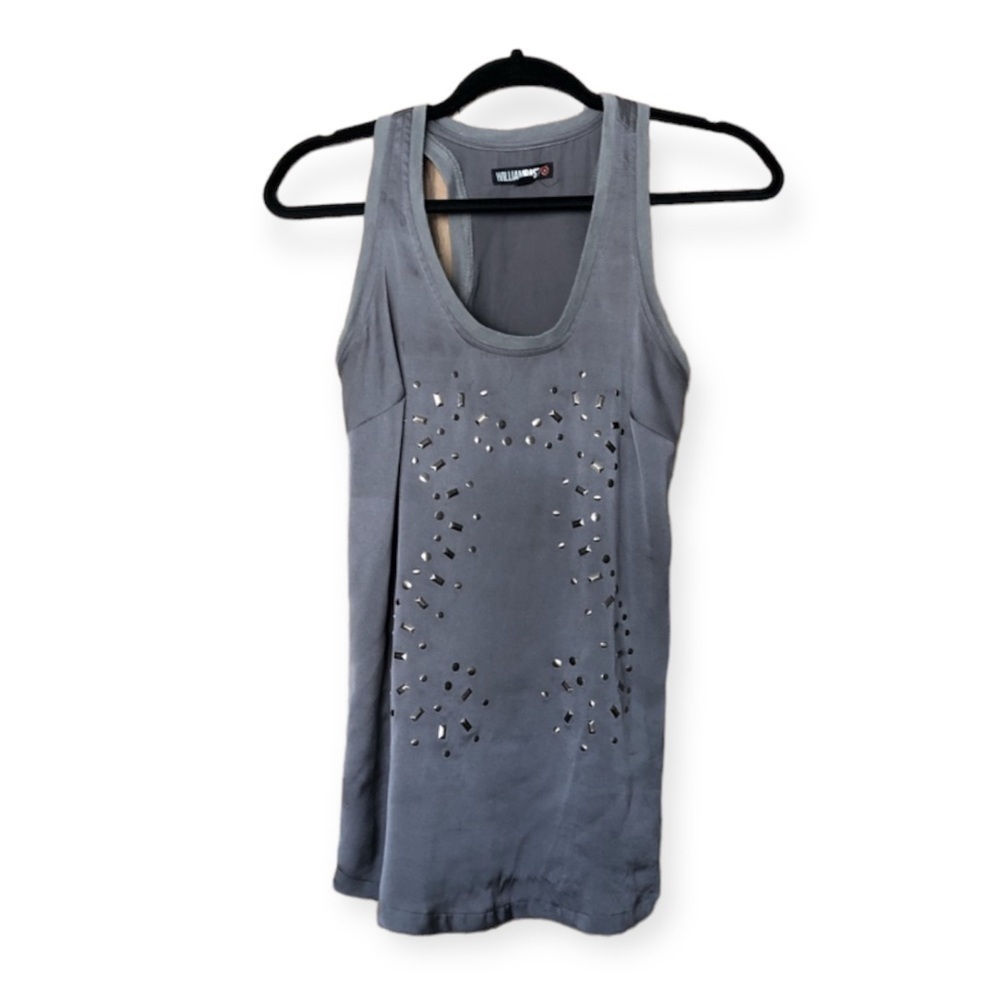 𝅺⭐️2 FOR $20⭐️ William Rast grey satin racer back blouse